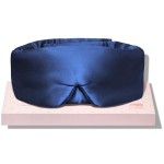LitBear Silk Sleep Mask for Side Sleeper, Eye Mask Sleeping for Women Men 100% 22 Momme Pure Mulberry Silk, Face-Hugging Padded Eye Cover for Sleeping with Adjustable Band (Midnight Blue)