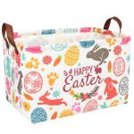 ASKETAM Easter Basket for Kid Large Empty Rectangular Cute Easter Gift Storage Basket Bunny Eggs Dcor (Rabbit Bohemia)