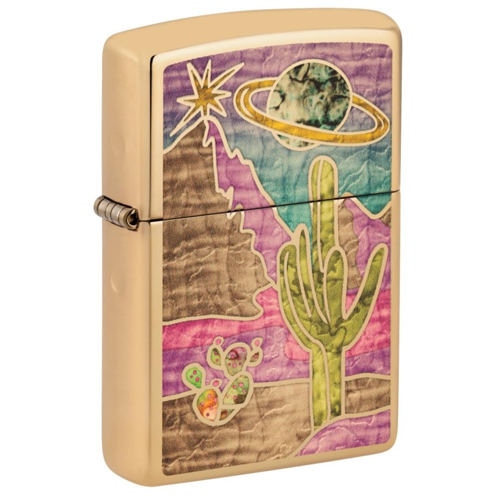 Zippo Desert Fusion Design Polish Brass Pocket Lighter