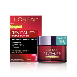 L\'Oreal Paris Revitalift Triple Power Face and Neck Moisturizer, Anti Aging Face Cream with Broad Spectrum SPF 30, Pro-Retinol, Hyaluronic Acid and Vitamin C, 1 Kit