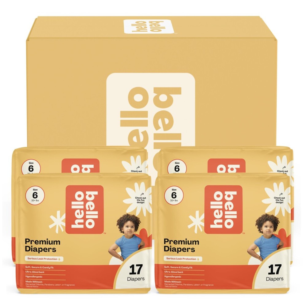 Hello Bello Diapers, Size 6 (35+ lbs) Superstars - 68 Count Value Pack of Premium Disposable Baby Diapers, Hypoallergenic with Soft, Cloth-Like Feel