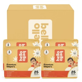 Hello Bello Diapers, Size 3 (14-24 lbs) Superstars - 100 Count Value Pack of Premium Disposable Baby Diapers, Hypoallergenic with Soft, Cloth-Like Feel
