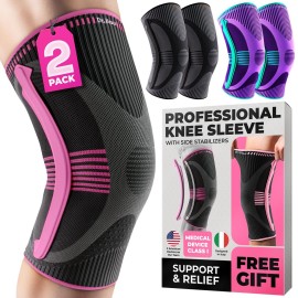 DR. BRACE ELITE Knee Brace with Size Stabilizer (2 Pack) Knee Brace for Women & Men, Workout, Sports, Daily Knee Compression Sleeve for Maximum Knee Pain Support & Fast Recovery (Orion, XXX-Large)