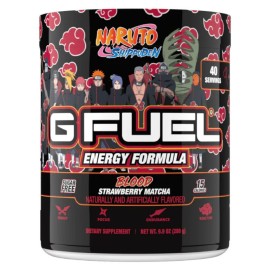 G Fuel Akasuki Blood Energy Drink Powder, Pre Workout Caffeine Mix for Gaming, Sugar Free Focus Amino, Vitamin + Antioxidants, 9.9oz (Strawberry Matcha, 40 Servings)