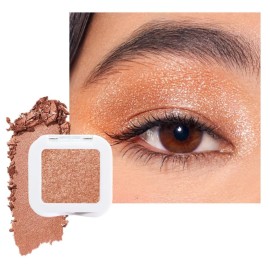 FeiCuiYun Glittler Single Eye Shadow Palette Makeup, Champagne Gold Sparkle Shimmer Monochrome Eyeshadow For Older Women, Pigmented Waterproof Sombras Para Ojos, Vegan, Talc, Paraben&Cruelty Free, 01