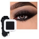 FeiCuiYun Matte Single Eye Shadow Palette Makeup, Deep Dark Black Monochrome Eyeshadow For Older Women, Mini Single Pressed Pigmented Waterproof Sombras Para Ojos, Vegan, Talc, Paraben&Cruelty Free