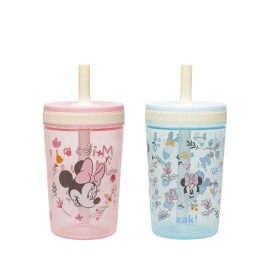 Zak Designs Disney Minnie Mouse Kelso Toddler Cups For Travel or At Home, 15oz 2-Pack Durable Plastic Sippy Cups With Leak-Proof Design is Perfect For Kids (Minnie Mouse)