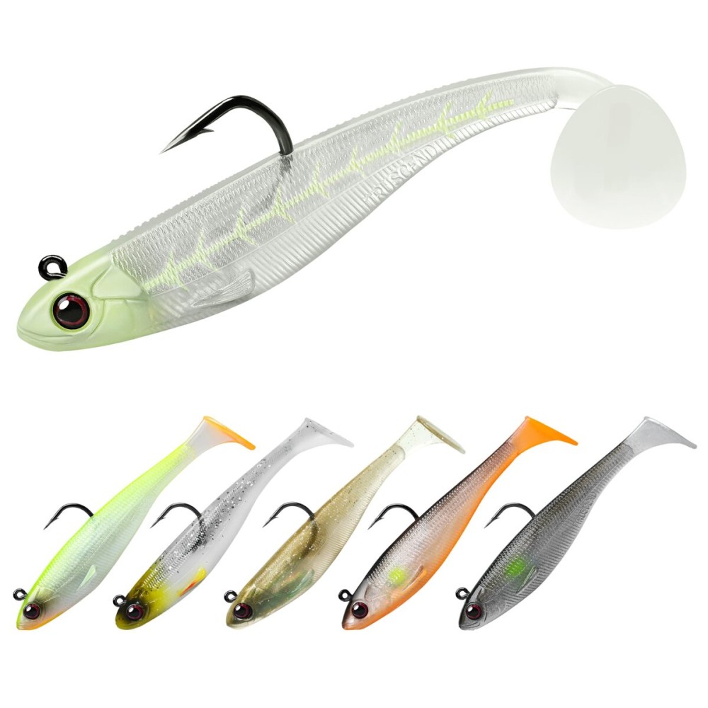 TRUSCEND Fishing Lures for Bass Trout Jighead Lures Soft Swim Baits Paddle Tail Swimbaits Freshwater Saltwater Jigging Bass Gear Fishing Gifts for Men