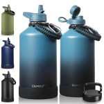 CIVAGO Gallon Insulated Water Bottle Jug with Straw, 128 oz Large Stainless Steel Water Flask, Big Metal Thermal Mug with 3 Lids for Sports, Travel, Gym, and Camping, Indigo Black
