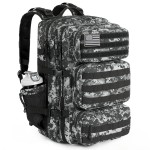 kookoomia Military Tactical Backpack 50L Large Day Backpack for Men Molle Army 3 Days Assault Pack Bug Out Bag Water Resistant and Heavy Duty Hiking Treeking Rucksack - Black Digital Camo