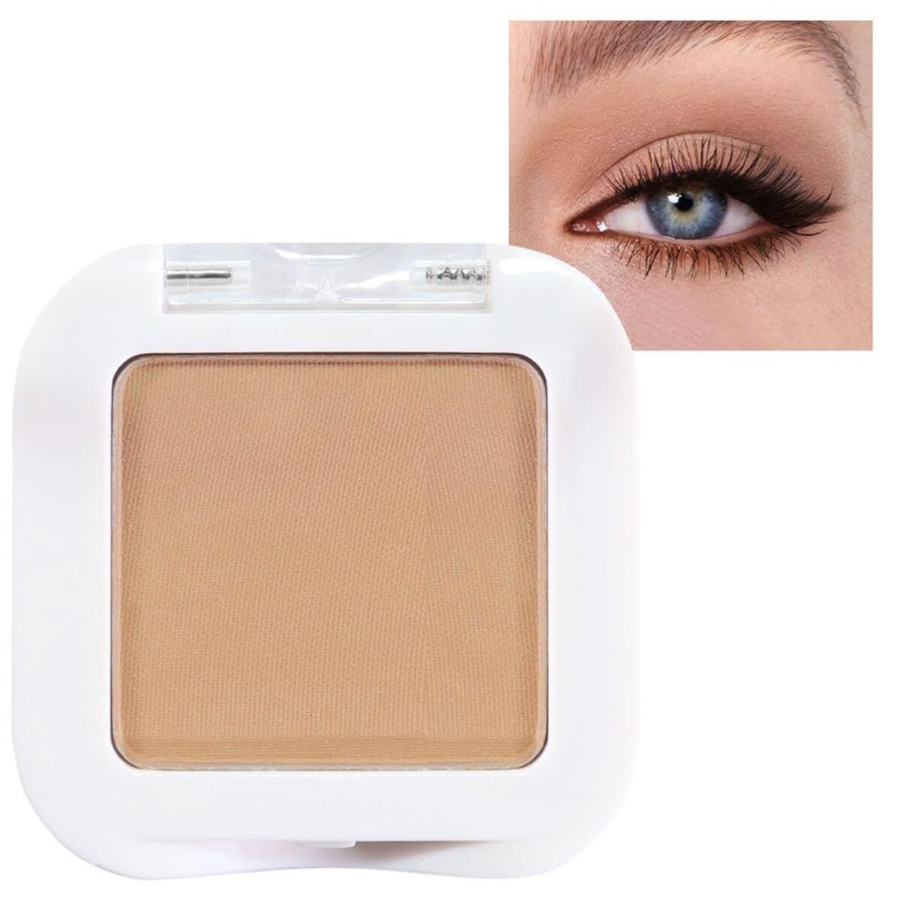 evpct Matte Light Nude Brown Single Eye Shadow Palette Makeup for Older Women, Burly Wood Cream Eye shadow Palette Single for Older Women Matte, High Pigment Monochrome Eyeshadow, sombra de ojos