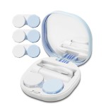 Vastsoon Contact Lens Case, Portable Contact Case with Contact Lens Applicator Tool and 3pcs Extra Solution Soaking Cases for Daily Vision Care and Outdoor Use, Travel Size (Blue)