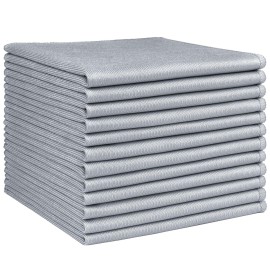 HOMEXCEL Microfiber Glass Cleaning Cloth 12 PK, Lint Free Streak Free, Reusable Cleaning Cloth for Cleaning Windows, Glasses, Mirrors, Screens, Stainless Steel, and More Grey-1212