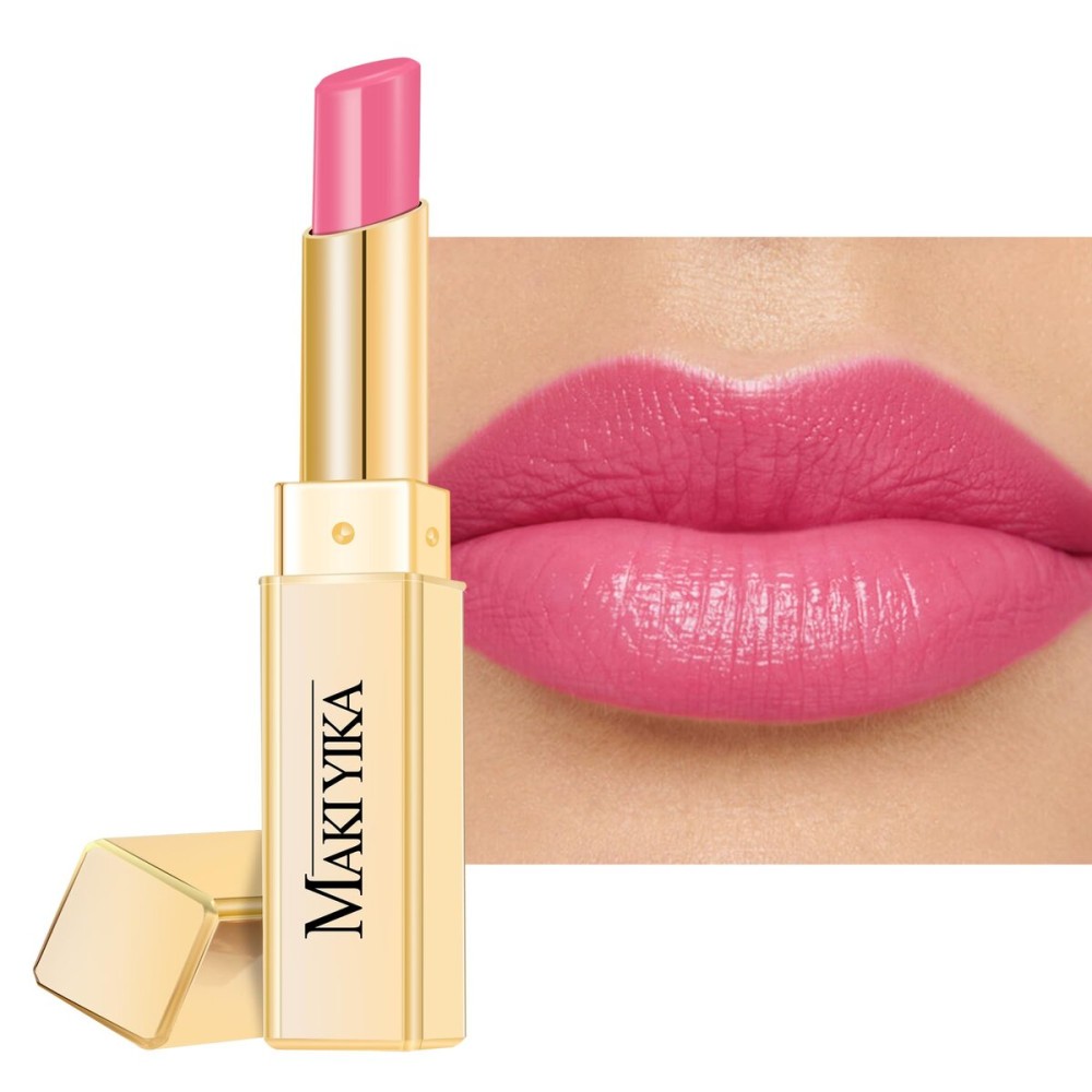 MAKI YIKA Moisture Pink Lipstick for Women Hydrate Lip Balm for Dry Cracked Lips Weightless Glossy Lip Color Juicy Finish,MA062 Pastel Pink