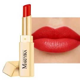 MAKI YIKA Moisture Red Lipstick for Women Hydrated Tinted Lip Balm for Dry Cracked Lips Weightless Glossy Lip Color Juicy Finish,MA063 Red Soul