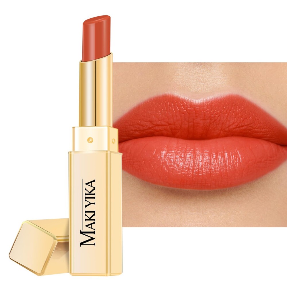 MAKI YIKA Moisture Red Lipstick for Women Hydrated Tinted Lip Balm for Dry Cracked Lips Weightless Glossy Lip Color Juicy Finish,MA037 Apricot Peach