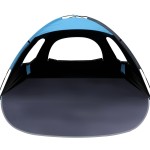 WhiteFang Beach Tent Anti-UV Portable Sun Shade Shelter for 4 Person with Blackout Shelter, Extendable Floor with 3 Ventilating Mesh Windows Plus Carrying Bag, Stakes and Guy Lines (Blue)