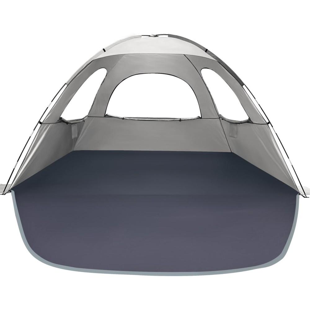 WhiteFang Beach Tent Anti-UV Portable Sun Shade Shelter for 8 Person, Extendable Floor with 3 Ventilating Mesh Windows Plus Carrying Bag, Stakes and Guy Lines (Baby\'s Breath)