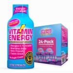 Vitamin Energy Vitamin D Extra Strength Energy Shot Mixed Berry 24 Pack, 260mg Natural Caffeine, B-Complex, Vitamin D, Wellness Support, Keto, Zero Sugar, Gluten-Free Vegan Kosher, 1.93 fl oz