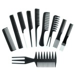 10Pcs Comb Set for Hair Styling, Hair Stylist Professional Styling Comb Set for Women Men (Black)