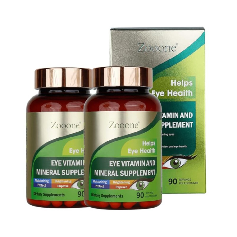 zooone- Lutein Eye Vitamins Supplement for Macular Health and Dry Eye, Contains Lutein, Zinc, Vitamins C/E & Zeaxanthin to Support Eye Health, 90 Tablets (2)