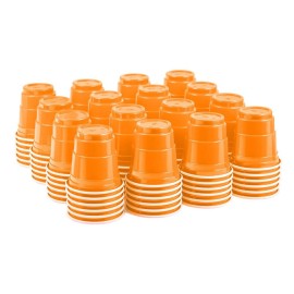HAOZAN 100ct 2oz. Mini Orange Shot Cups, Disposable and Small Size Perfect for Party, Tastings, Sample and More