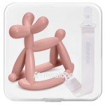 Miraloop Baby Teether Toys for Teething Relief, Teething Toys 3-6 Months Food Grade Silicone Teether with Storage Box and Pacifier Clip, Baby Essential (Coral Red Clip+Box)