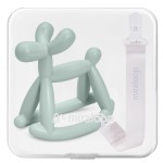 Miraloop Baby Teether Toys for Teething Relief, Teething Toys 3-6 Months Food Grade Silicone Teether with Storage Box and Pacifier Clip, Baby Essential (Mint Green Clip+Box)