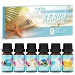 Soulorigin Beach Fragrance Oils Set, Essential Oil Gift Set for Diffuser, Summer Scent Diffuser Oil, Diffuser Scents Oil for Home-Ocean Spray, Pink Sands, Salty Sea, Pina Colada, Island Life, Sunshine