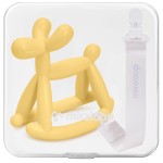 Miraloop Baby Teether Toys for Teething Relief, Teething Toys 3-6 Months Food Grade Silicone Teether with Storage Box and Pacifier Clip, Baby Essential (Light Yellow Clip+Box)
