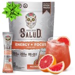 Salud 2-in-1 Energy Drink Powder + Focus, Paloma, Organic Caffeine, B6 + B12, Theanine, Clean Energy Drink Packets, Agua Fresca Mix, Non-GMO, Gluten Free, Vegan, 1g of Sugar, (15 Servings)