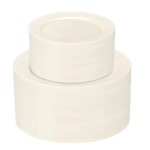 I00000 102 Pcs Ivory Plastic Plates, Disposable Party Plates Include 51 Ivory Dinner Plate 10 and 51 Plastic Dessert Plate 7 Perfect for Birthday, Party & Wedding