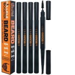 Beard Pen Filler for Men - Barber Styling Grooming Pencil - Waterproof, Sweat Proof, Long Lasting Solution with Natural Finish - Cover Beard and Scalp Patches in Seconds - Deep Dark Brown 5 Pack