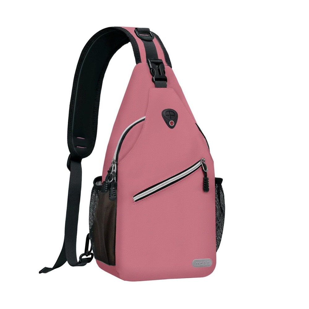 MOSISO Sling Backpack, Multipurpose Crossbody Shoulder Bag Travel Hiking Daypack, Dusty Rose, Medium