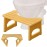 Foldable Toilet Stool, 2 Pack 7.5 Inches Poop Stool for Bathroom, Bamboo Toilet Stool Squat Adult, Collapsible Squatting Bathroom Potty Stool with Non-Slip Strip, Improve Squatting Posture and Comfort
