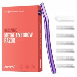 ZOMCHI Eyebrow Razor, Face Razors for Women&Men, Eyebrow Trimmer Shaper with Precision Cover, Facial Shaver with 6 Blades (Purple)