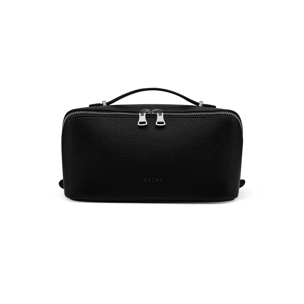 EACHY Makeup Bag,Large Capacity Travel Makeup Bag,Waterproof Portable Open Flat Toiletry Bag Cosmetic Bag with Divider and Handle