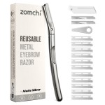 ZOMCHI Dermaplaning Tool, Dermaplaning Razor for Women & Men, Reusable Eyebrow Razor with 11 Refill Blades, Facial Razor Removes Peach Fuzz, Exfoliates Skin (Matte Silver)