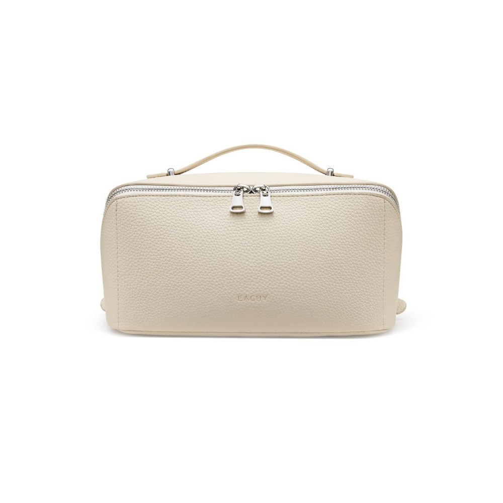 EACHY Makeup Bag,Large Capacity Travel Makeup Bag,Waterproof Portable Open Flat Toiletry Bag Cosmetic Bag with Divider and Handle