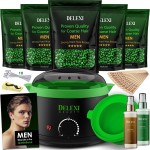 All-in-One Waxing Kit for Men - Complete Hard Wax Kit for Hair Removal, Body & Face, Home Waxing Warmer for Brazilian & Bikini, Includes Wax Pot, Wax Machine & Accessories