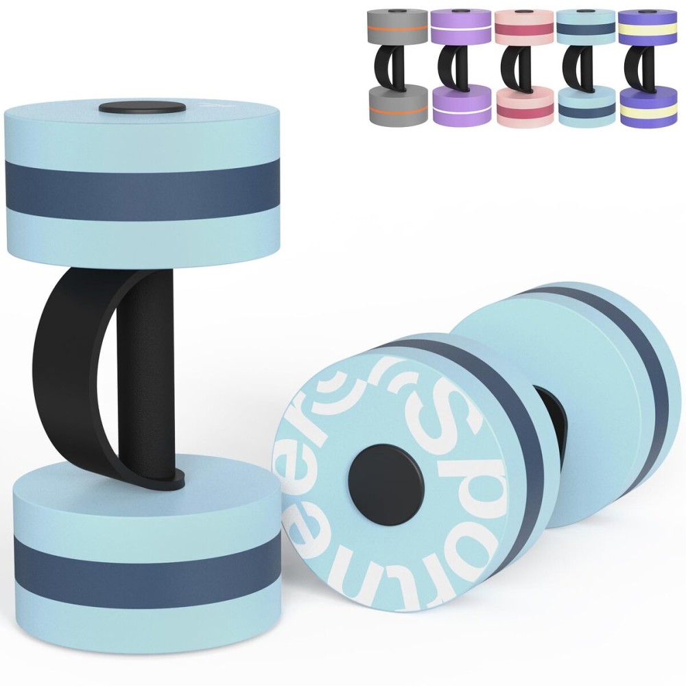 Water Weights Aquatic Exercise Equipment: Sportneer Lightweight Aqua Dumbbell 1 Pair EVA Foam Pool Weights for Water Fitness Equipment With Easy Handle Strip for Water Aerobics Weight Loss Blue XL