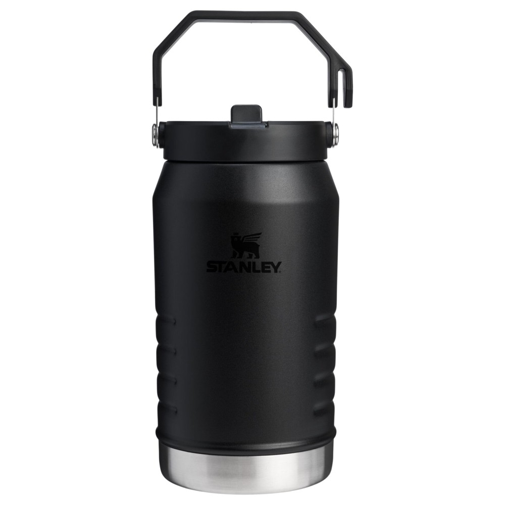 STANLEY IceFlow 2.0 Flip Straw Jug with Handle 64 oz | Twist On Lid and Flip Up Straw | Leakproof for Travel and Sports | Insulated Stainless Steel | BPA-Free | Black 2.0