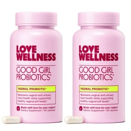 Love Wellness Good Girl Probiotics | Womens Vaginal Health & pH Balance Supplement | 9-Strain Probiotic for Urinary Tract, Yeast, Odor & Immune Support | Gluten-Free (60-Day Supply)