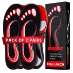 2 Pairs Plantar Fasciitis Relief Insoles, Arch Support Inserts for Men Women, Athletic Gel Insoles Men for Athletic, Orthotic Inserts for High Arch, Flat feet, Pain Relief