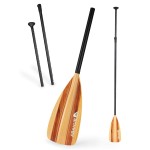 Abahub SUP Paddles - 3 Piece Adjustable Stand up Paddle - Lightweight Oar for Paddleboard, Aluminum Alloy PU Coated Shaft 68 - 84, Splicing Wood Print Plastic Nylon Blade