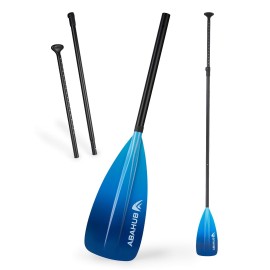 Abahub SUP Paddles - 3 Piece Adjustable Stand up Paddle - Lightweight Oar for Paddleboard, Aluminum Alloy PU Coated Shaft 68 - 84, Gradient Blue Print Plastic Nylon Blade