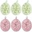 Boao 6 Pcs Bath Shower Pouf Sponge Mesh Pouf Shower Ball Exfoliating Body Sponge Pad Scrubber Glove with Flower Bath Ball (Green,Light Pink)
