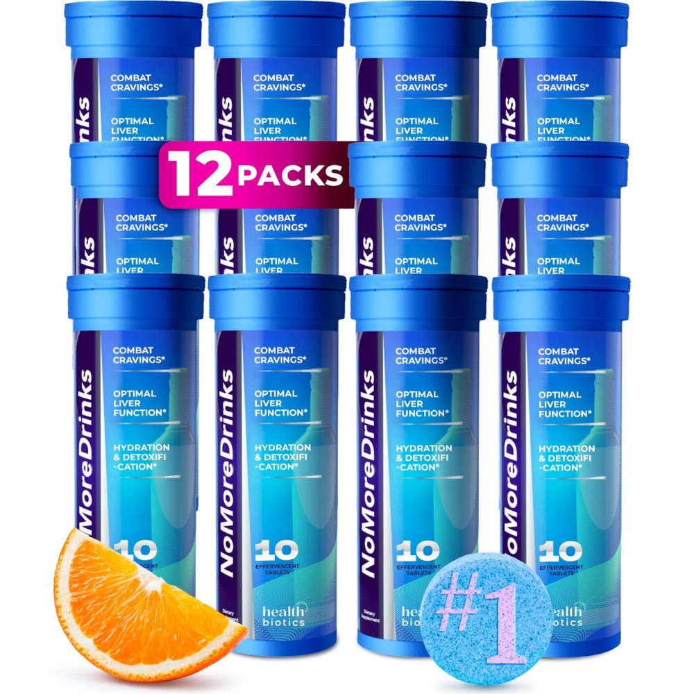 NoMoreDrinks Anti Alcohol Craving Supplement | Liver Detox & Combat Cravings | Energy Support Alcohol Replacement Drink | Organic Milk Thistle Supplement & Dandelion Root & 5HTP | (120) Energy Pills