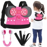 Accmor Toddler Harness Leash, Cute Kids Leash + Anti Lost Wrist Link, 3 in1 Adorable Baby Leash Child Walking Harness Wristband Assistant Strap Mini Belt Protector for Girls to Outdoor Travel