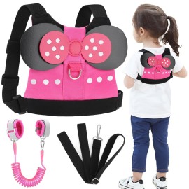Accmor Toddler Harness Leash, Cute Kids Leash + Anti Lost Wrist Link, 3 in1 Adorable Baby Leash Child Walking Harness Wristband Assistant Strap Mini Belt Protector for Girls to Outdoor Travel